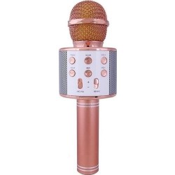 Case 4U | Case 4U Karaoke Mikrofon Bluetooth Hoparlör Aux Usb Mikro Sd Kart Girişli Rose Gold