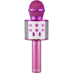 Case 4U | Case 4U Karaoke Mikrofon Bluetooth Hoparlör Aux Usb Mikro Sd Kart Girişli Pembe