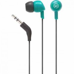 Headphones | Wicked Audio Brawl Earbud - Real Teal (Teal). Wired Earbud. 3 Cushion Pairs - Small, Medium, Large. 45-degree Smart Plug. Noise Isolation.