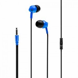 Wicked | Wicked Audio Ozer Earbud - Blue. Wired Earbud. Mic and Track Control. Angled Housing. 2 Cushion Pairs.