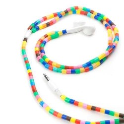 Kikkerland Earbuds Multi Color Tube Beads - Boncuk Taneli Kulakliklar