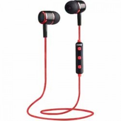 Bluetooth Headphones | Naxa Bluetooth® Isolation Earphones with Microphone & Remote - Red