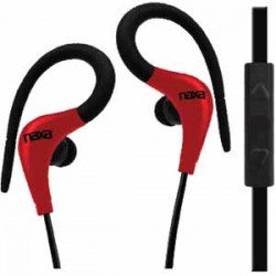 Naxa SPIRIT Performance Sport Earphones with Microphone - Red