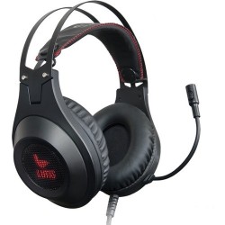 Casque Gamer | Rampage Lunatic 7.1 Surround Metal Ultra Ti̇treşi̇mli̇ Kırmızı LED Siyah Profesyonel Oyuncu Kulaklığı + Oyuncu Mouse Pad