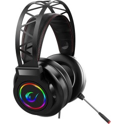 Kulaklık | Rampage Miracle-X5 Siyah RGB LED 7.1 Surround Sound System Mikrofonlu Oyuncu Kulaklığı