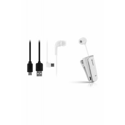 Roller Gümüş-Beyaz Kablosuz Makaralı Bluetooth Kulaklık