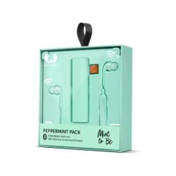 Casque Bluetooth, sans fil | FRESH N REBEL GIFT PACK Powerbank 3000 mAh + écouteurs sans fil Vibe Peppermint (8GIFT03PT)