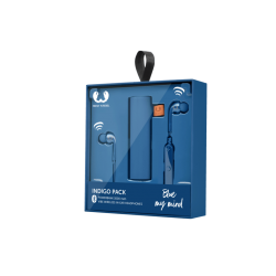 FRESH N REBEL Gift Pack - Vibe, In-ear Kabellose In-Ear Kopfhörer, Powerbank Bluetooth Blau