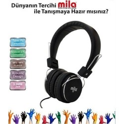 Headphones | Mila Ml-X7-Black Mıla X7 Serisi Universal Telefon & Tablet & Pc Uyumlu Kulaklık Siyah Mikrofon