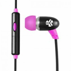 jLab Audio Comfort Petite Earbuds with Mic - Black/Pink