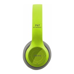 Casque Bluetooth | Azr P47 Katlanalabilir 2.4+Edr Kablosuz Bluetooth Kulaklık Yeşil