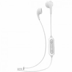 Bluetooth Headphones | iLuv Soft Touch Rubber-Coated Bluetooth Earphones with Built-in Mic - White