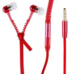 Ακουστικά In Ear | Saywin U-2045 Zipper Mikrofonlu Fermuarlı Kulak İçi Kulaklık Kırmızı