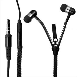 Ακουστικά In Ear | Saywin U-2045 Zipper Mikrofonlu Fermuarlı Kulak İçi Kulaklık Siyah