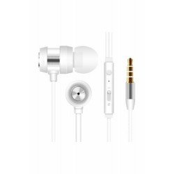 koptelefoon | Snopy SN-J01 Mobil Telefon Uyumlu Kulak içi Beyaz/Gümüş Mikrofonlu Kulaklık