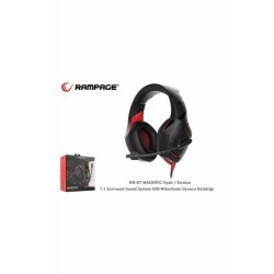 SNOPY | Rampage RM-K7 MAGNIFIC Siyah/kırmızı 7.1 SurroundSoundSystem USB Oyuncu Kulaklık