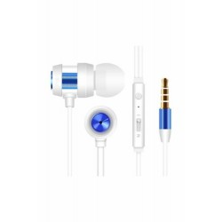 Kulaklık | Snopy SN-J01 Mobil Telefon Uyumlu Kulak İçi Beyaz/Mavi Mikrofonlu Kulaklık