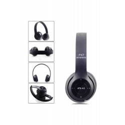 Bluetooth Kulaklık Mp3 Fm Solo 2 Beats Model Kulaküstü - P47 Siyah