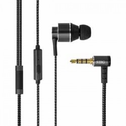 Siig High Resolution Dynamic Bass Enhanced In-Ear Earphones with Microphone - Black