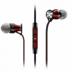Headphones | Sennheiser In Ear Headphones Remote with Integrated Microphone - Red Black
