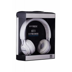 Syrox | Mikrofonlu Stereo Kulaklık K11 Beyaz