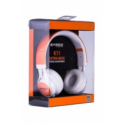 Syrox | Mikrofonlu Stereo Kulaklık K11 Turuncu-Beyaz