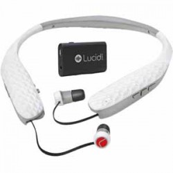 Lucid Audio | Lucid Audio HLT-EARBUD-P-HS-TV HearBand Bluetooth + TV Streamer Neckband Sport Headphones, White Audio Streamer Kit Hear and adjust internal