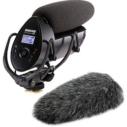 Shure VP83F LensHopper Shotgun Mic with Fur Windjammer Windscreen Kit