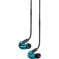 Bluetooth & Wireless Headphones | Shure SE215SPE Special-Edition Sound-Isolating Earphones with Detachable 3.5mm Cable (Blue)