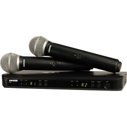 Shure BLX288/PG58 Dual-Channel Wireless Handheld Microphone System with PG58 Capsules (J10: 584 to 608 MHz)