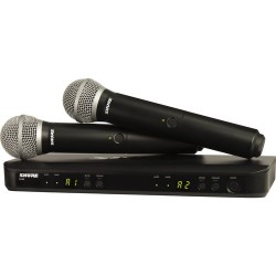 Shure BLX288/PG58 Dual-Channel Wireless Handheld Microphone System with PG58 Capsules (H9: 512 to 542 MHz)