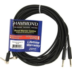 Hammond | Hammond WOAP-25 Dual Straight 1/4 TS to Dual Right Angle 1/4 TS Instrument Cable (25')