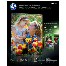 HP Q8723A Everyday Gloss Photo Paper (Letter, 8.5x11, 50 Sheets)