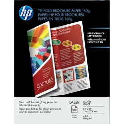 HP | HP Q6612A Laser Glossy Tri-Fold Brochure Paper (Letter, 8.5 x 11, 150 Sheets)