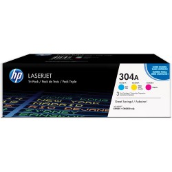 HP | HP 304A LaserJet Cyan, Magenta, and Yellow Toner Cartridge 3-Pack