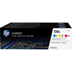 HP 128A 3-Pack Cyan/Magenta/Yellow LaserJet Toner Cartridges