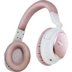 noisehush i9 Bluetooth Active Noise-Canceling Headphones (White and Rose Gold)