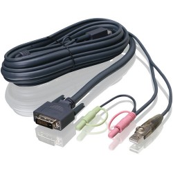 IOGEAR | IOGEAR 6' (1.8 m) Dual-Link DVI KVM Cable with USB & Audio/Mic
