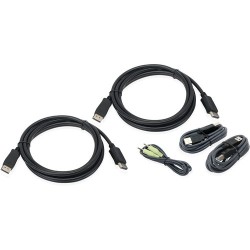 IOGEAR 10' Dual View DisplayPort, USB KVM Cable Kit with Audio