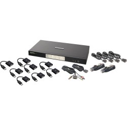 IOGEAR 4-Port Dual View Dual-Link DVI KVMP Switch with Audio Kit with Eight DisplayPort Adapters