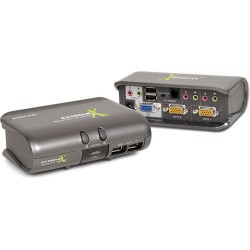 IOGEAR MiniView Extreme Multimedia KVMP Switch with USB Cables - 2-Port KVM, Peripherals and Audio with Optional PS/2