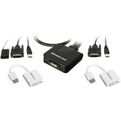 IOGEAR | IOGEAR 2-Port USB DVI Cable KVM Switch with DisplayPort Adapters Bundle