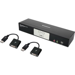 IOGEAR 2-Port Dual-Link DVI KVMP Pro with 7.1 Audio Kit with Two DisplayPort Adapters