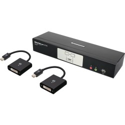 IOGEAR 2-Port Dual-Link DVI KVMP Pro with 7.1 Audio Kit with Two Mini DisplayPort Adapters