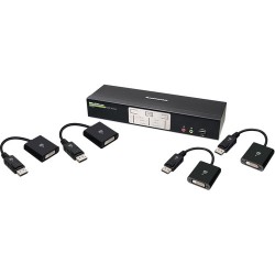 IOGEAR | IOGEAR 2-Port DualView Dual-Link DVI KVMP Switch with Audio Kit with Four DisplayPort Adapters