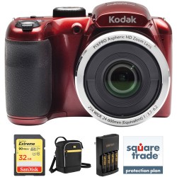 Kodak PIXPRO AZ252 Digital Camera Deluxe Kit (Red)