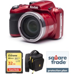 Kodak PIXPRO AZ421 Digital Camera Deluxe Kit (Red)