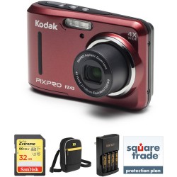 Kodak PIXPRO FZ43 Digital Camera Deluxe Kit (Red)