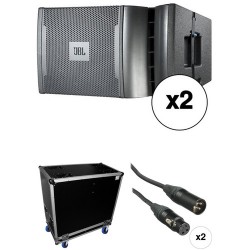 JBL VRX932LAP Dual 12 Line Array Loudspeaker System with Case and Cables Kit (Black)