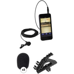 Polsen MO-PL1 Lavalier Microphone for Mobile Devices with Mic Clip and Windscreens Kit